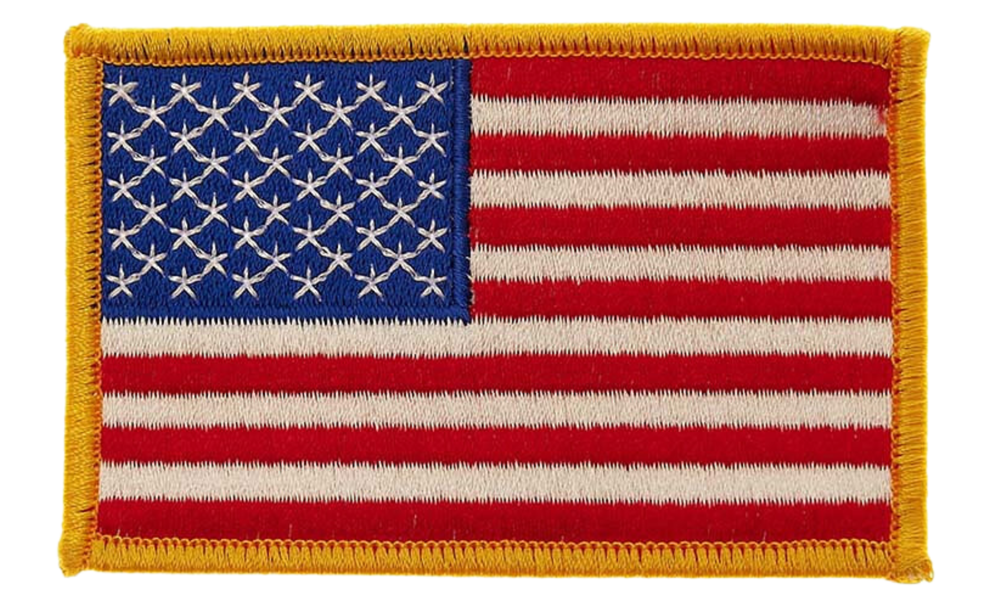 USA Flag Golden Border Patch